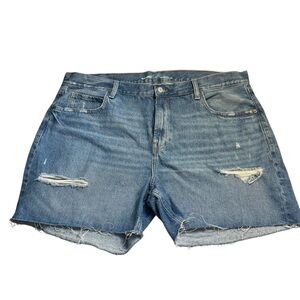 Old Navy Shorts Size 18 Distressed Blue Jean Denim Cutoff Design 100% Cotton